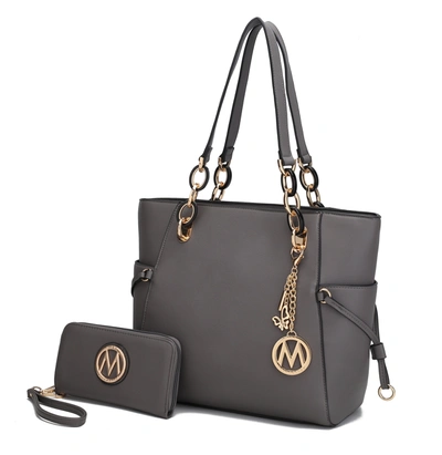 Mkf Collection By Mia K Yale Tote Bag With Wallet In Grey