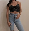 Endless Blu. Chain-embellished Halterneck Top In Black In Black