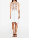 Johnny Was Torreya Button Down Dress (slip) In White In White