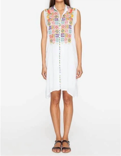 Johnny Was Torreya Button Down Dress (slip) In White