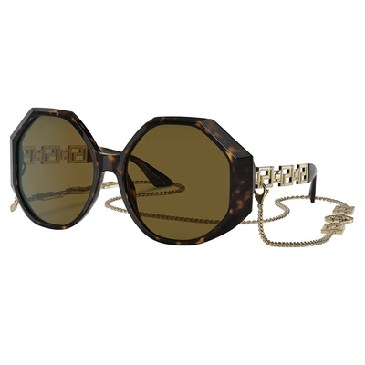 Versace Ve 4395 534673 59mm Womens Square Sunglasses In Brown