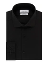 Calvin Klein Men's Steel Extra-slim Fit Non-iron Performance Stretch Herringbone Dress Shirt In Black