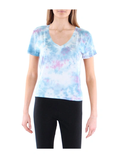 Anthropologie Maronie Womens Tie Dye Knit T-shirt In Blue