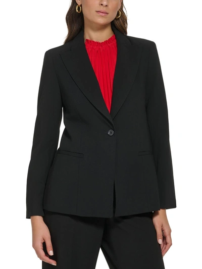 Dkny Petites Womens Single Button Suit Separate Blazer In Black