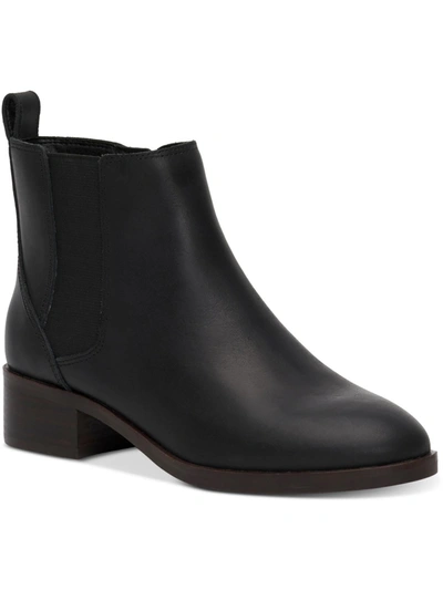 Lucky Brand Podina Womens Leather Pull On Chelsea Boots In Black