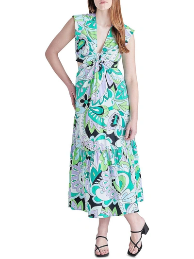 Steve Madden Amanda Womens Printed Long Maxi Dress In Multi