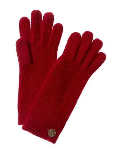 Bruno Magli Honeycomb Stitch Cashmere Glove In Red