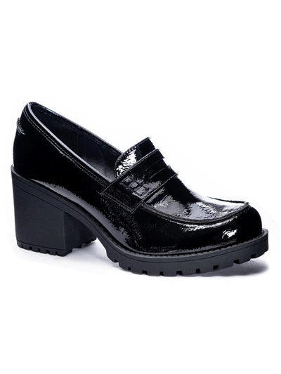 Dirty Laundry Liberty Womens Patent Lug Sole Oxfords In Black
