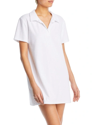 Wayf Womens Polo Mini Shirtdress In White
