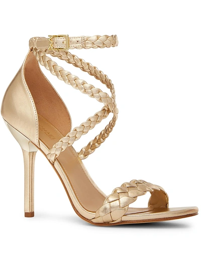 Michael Michael Kors Astrid Womens Metallic Braided Heels In Gold