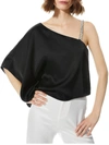 Alice And Olivia Riko One Shoulder Embellished Strap Top In Black