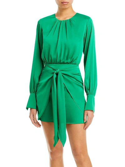 Fore Womens Satin Mini Mini Dress In Green