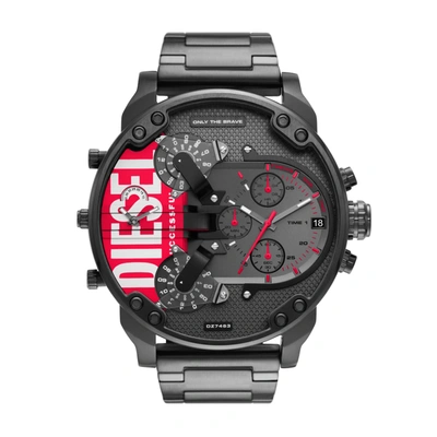 Diesel Men's Chronograph Mr. Daddy 2.0 Black-tone Stainless Steel Bracelet Watch 57mm