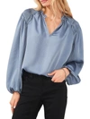 1.STATE WOMENS SATIN RUCHED BLOUSE