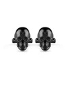 Philipp Plein Skull Design Black Cufflinks With Distinctive Finish In Multi