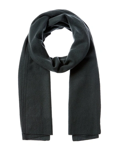 Qi Cashmere Jersey Cashmere Scarf In Green