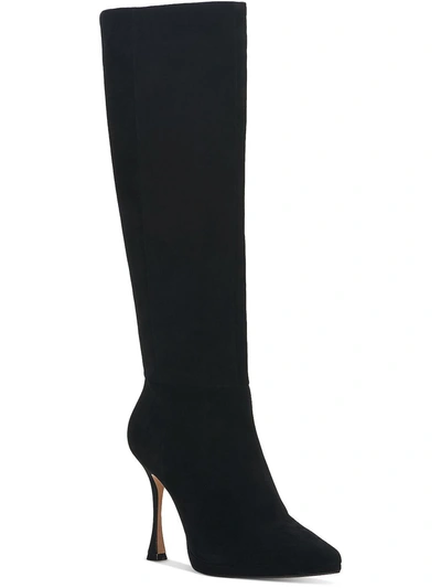 Vince Camuto Peviolia Womens Suede Pointed Toe Knee-high Boots In Black