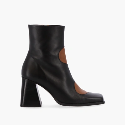 Alohas Blair Bicolor Black Camel Ankle Boots In Multi