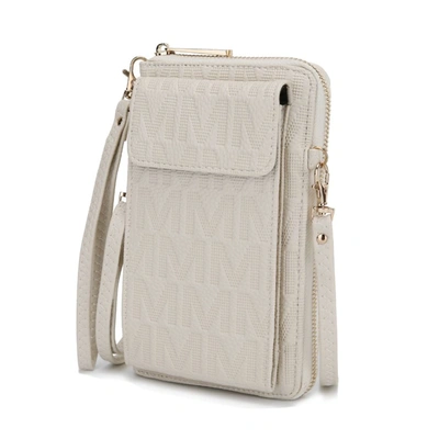 Mkf Collection By Mia K Caddy Vegan Leather Women's Phone Wallet Crossbody In White