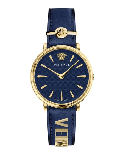 Versace V-circle Watch In Gold