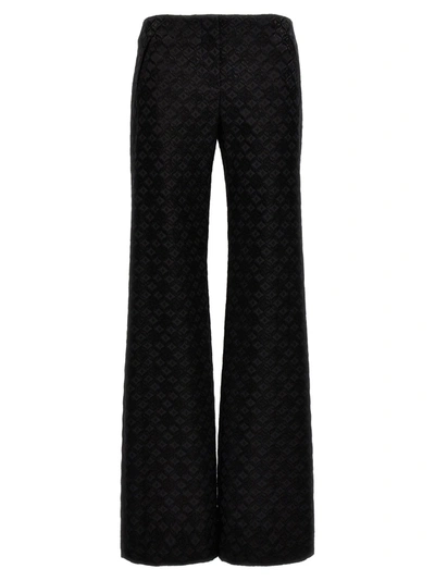 Alberta Ferretti Damask Fabric Pants In Black