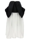 COMME DES GARÇONS HOOD APPLICATION DRESS DRESSES WHITE/BLACK