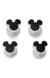 Cufflinks, Inc Disney Mickey Mouse Silhouette Stud Set In Black