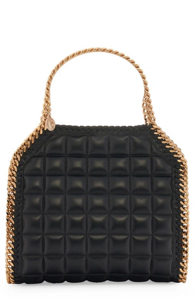 Stella Mccartney Mini Falabella Quilted Faux Leather Tote In 1000 Black