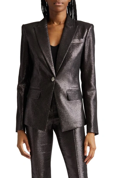 Ramy Brook Wren Metallic Blazer In Zink Metallic