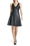 COMMANDO V-NECK FAUX LEATHER A-LINE DRESS