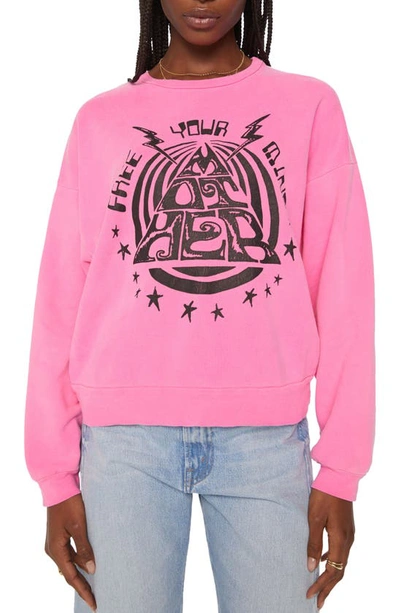 Mother The Drop Square Sweatshirt In Pink