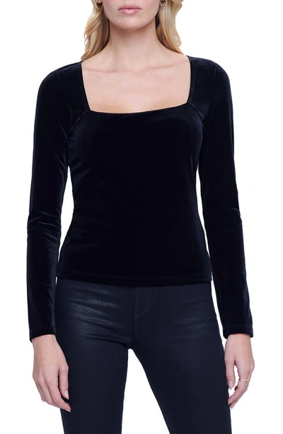 L Agence Kinley Long-sleeve Square Neck Top In Black