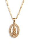 Vidakush Crystal Embellished Guadalupe Pendant Necklace In Gold