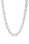 VIDAKUSH PAVÉ PAPER CLIP LINK CHAIN NECKLACE