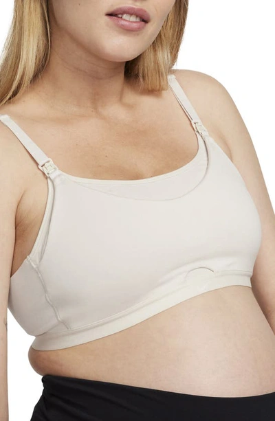 Nike Women's Alate (m) Light-support Lightly Lined Nursing Sports Bra (maternity) In Light Orewood Brown/cool Grey