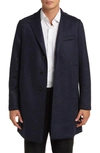 Harris Wharf London Single-breasted Wool Coat In Navy Blue