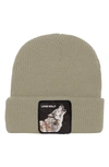 Goorin Bros . Singled Out Wolf Patch Beanie In Cream
