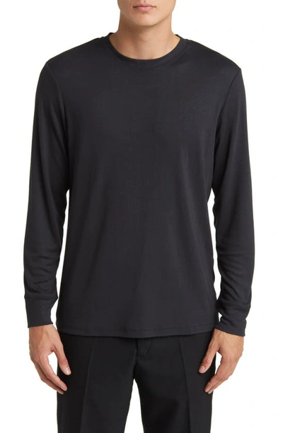 Theory Essential Long-sleeve Tee In Anemone Modal Jersey In Black