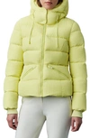 Mackage Madalyn Tactile Ripstop Down Hooded Jacket In Pale Lime