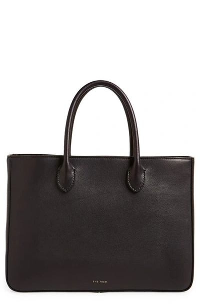 The Row Day Leather East/west Tote In Black