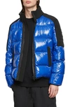 Moose Knuckles Dugald Wind Resistant & Water Repellent 650 Fill Power Down Puffer Jacket In Cobalt Black