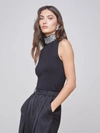 L Agence Emily Top In Black Pearl Stone Combo