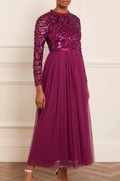 Needle & Thread Tempest Bodice Ankle Gown In Purple