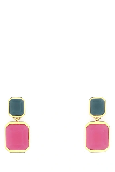 Saint Laurent Octagon Earrings In Gold