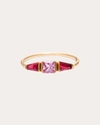 YI COLLECTION WOMEN'S PINK SAPPHIRE AND RUBY LACROIX RING COTTON
