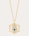 Natori Women's Bamboo 14k Gold Sapphire And Diamond Hamsa Pendant Necklace In Gold
