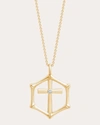 NATORI WOMEN'S CROSS BAMBOO PENDANT NECKLACE