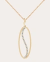 NATORI WOMEN'S ELLIPTICAL YIN-YANG DIAMOND SHANGRI-LA PENDANT NECKLACE