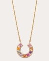 Jolly Bijou 14k Gold Otto Multicolor Sapphire Pendant Necklace In Gold