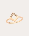 Jolly Bijou Women's Chevron 14k Gold Diamond Ring In Gold